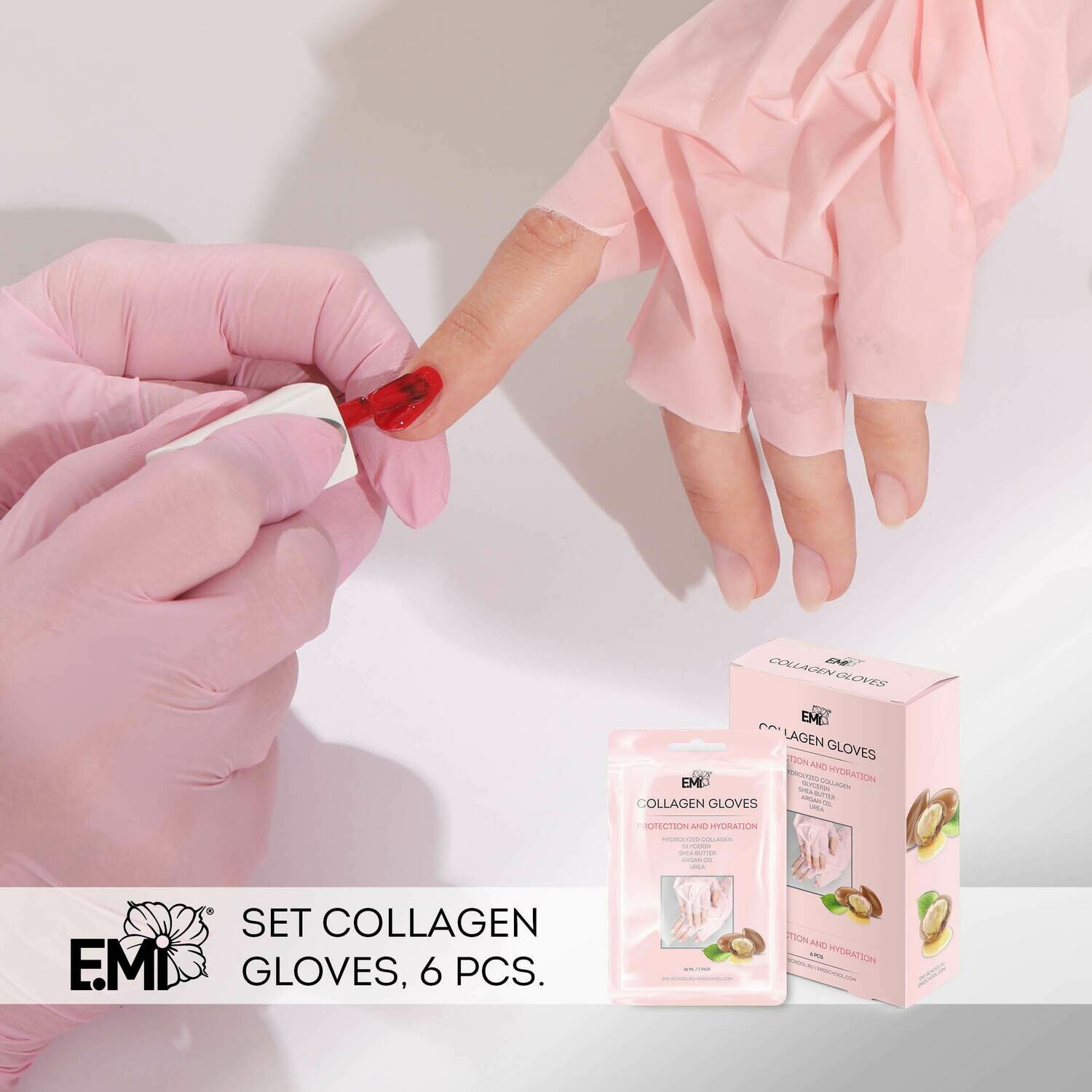 Collagen Gloves Set, 6 pcs